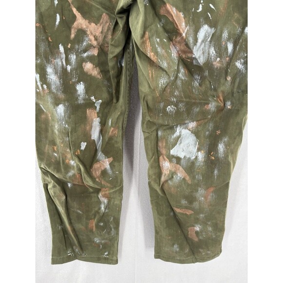 Polo Ralph Lauren sz 8 Pants Paint Splatter Cotton Button Fly Olive Green - Picture 9 of 15
